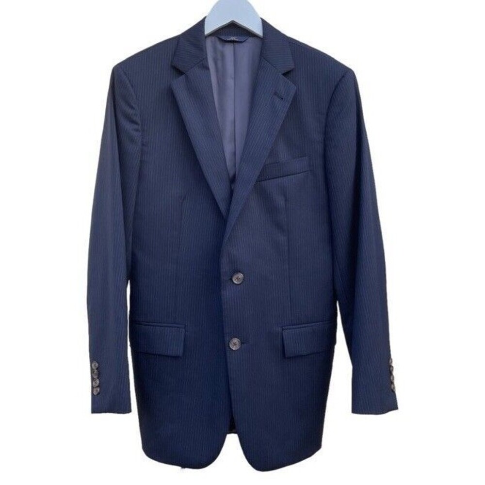 Brooks Brothers Regent Wool Navy Pin Stripe Sport Coat Jacket 2 Button 38R